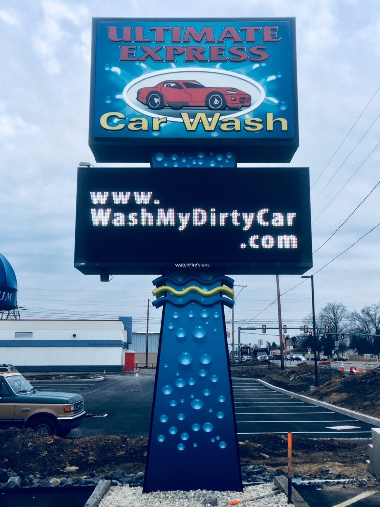 car wash sign and led display