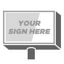 your sign here on box billboard