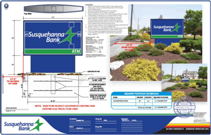 bank sign blueprints