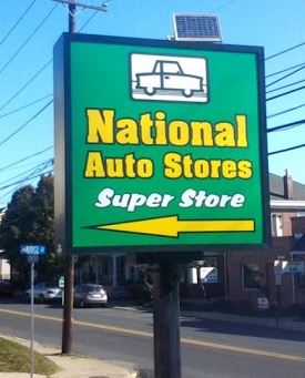 National Auto Stores wayfinding sign by Bartush Signs