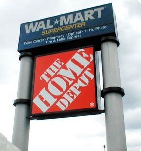Shopping Center Walmart Supercenter and home depot