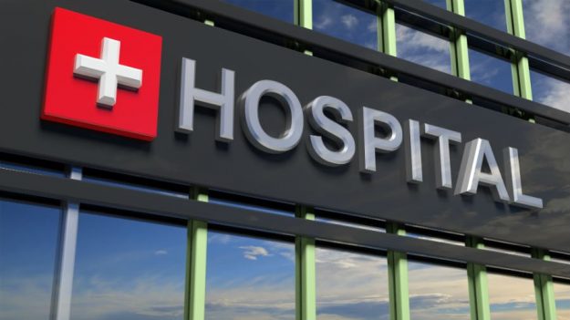Hospital Sign hospital red white plus