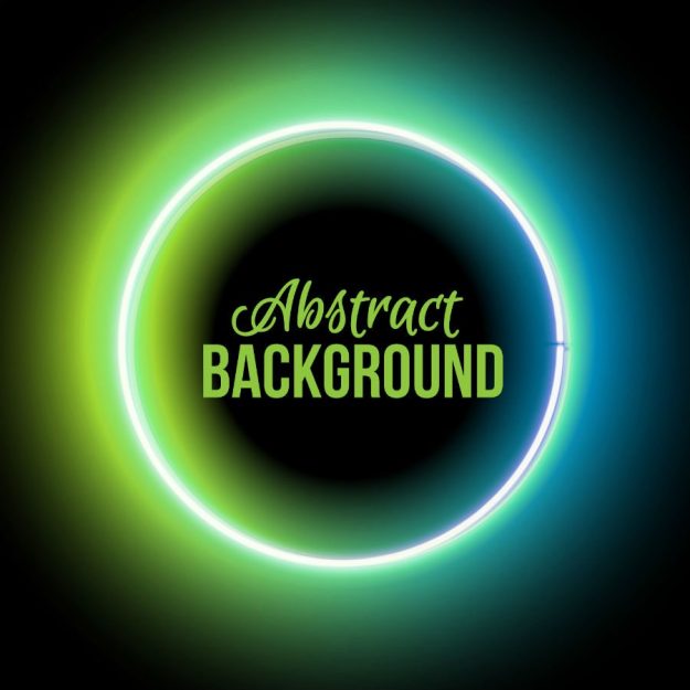 Neon Sign green circle neon glow sign