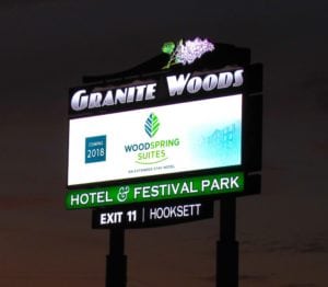 Ganite Woods Hotel Sign huge led billboard for hotels