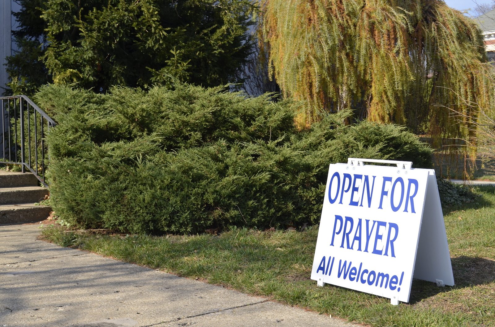 Religious church sign advertising they are open for prayer Church Sign Advertising Prayer