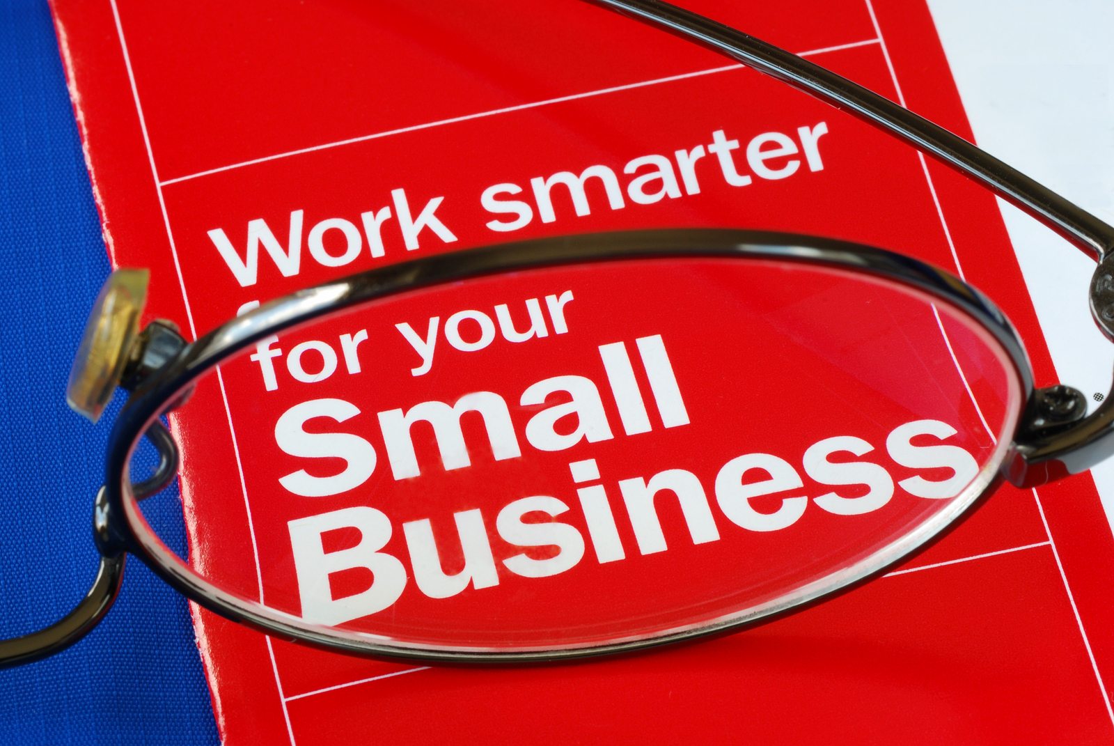 Focus on banking with Small Business isolated on blue Signage Tips for small businesses by Bartush Signs