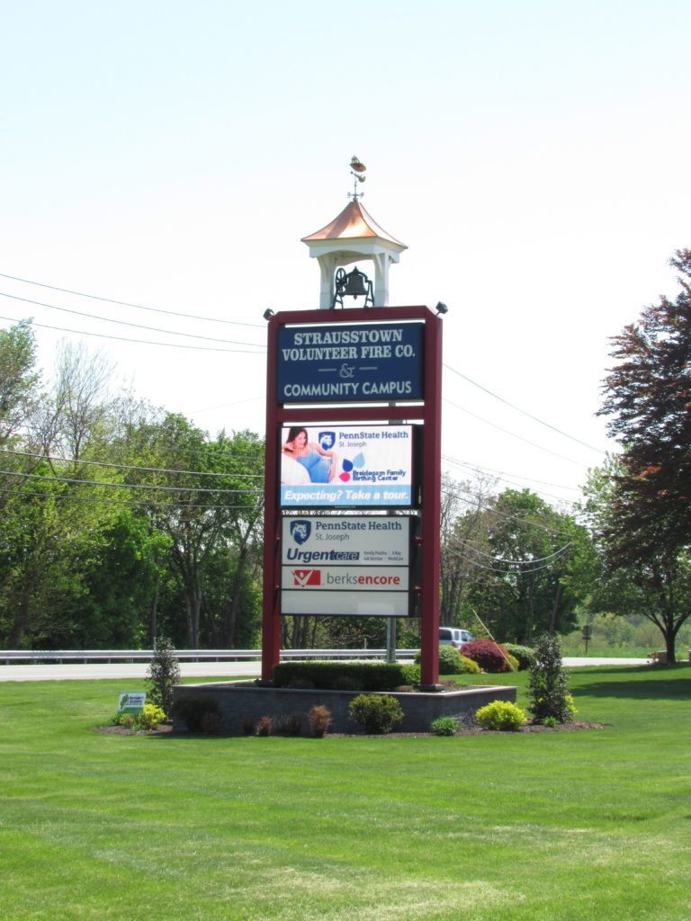 specialty sign for strausstown fire company