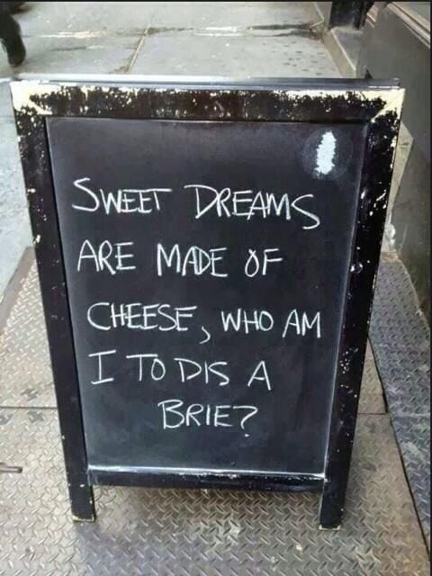 Sign with cheese pun