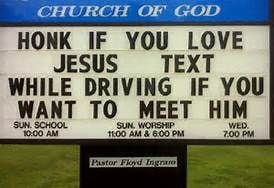 Church sign about texting and driving